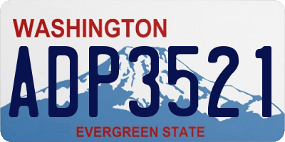 WA license plate ADP3521