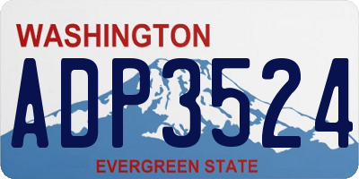 WA license plate ADP3524