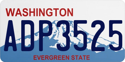 WA license plate ADP3525