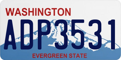 WA license plate ADP3531