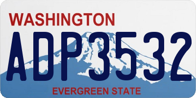 WA license plate ADP3532