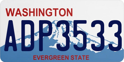 WA license plate ADP3533