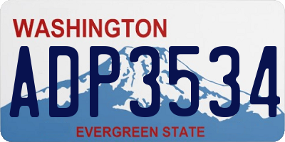 WA license plate ADP3534
