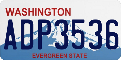 WA license plate ADP3536