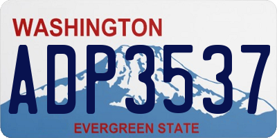 WA license plate ADP3537