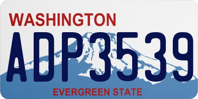 WA license plate ADP3539