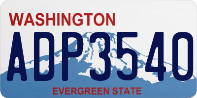 WA license plate ADP3540