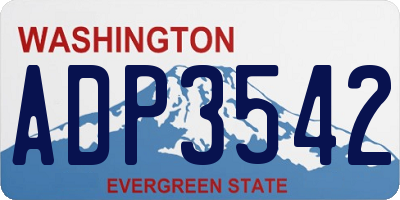 WA license plate ADP3542