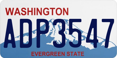 WA license plate ADP3547