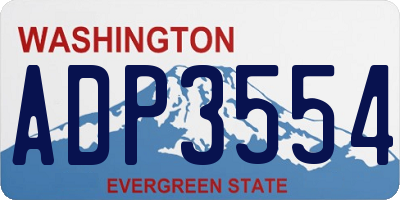 WA license plate ADP3554