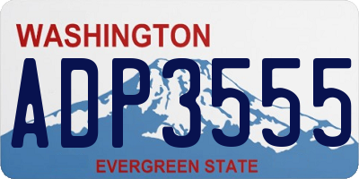WA license plate ADP3555
