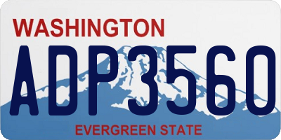 WA license plate ADP3560