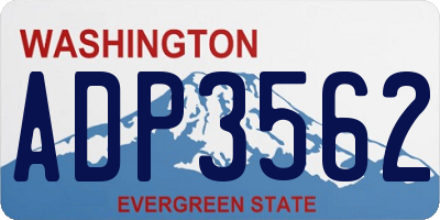 WA license plate ADP3562