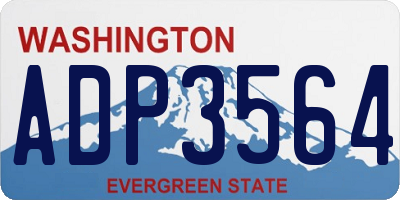 WA license plate ADP3564