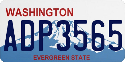 WA license plate ADP3565