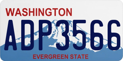 WA license plate ADP3566
