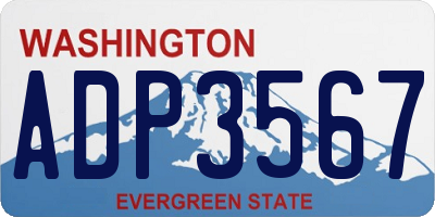 WA license plate ADP3567