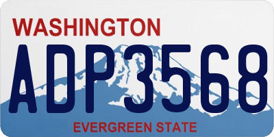 WA license plate ADP3568