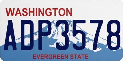 WA license plate ADP3578