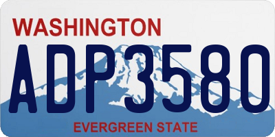 WA license plate ADP3580