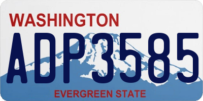WA license plate ADP3585