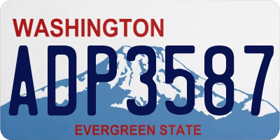 WA license plate ADP3587