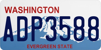 WA license plate ADP3588