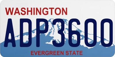 WA license plate ADP3600
