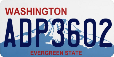 WA license plate ADP3602