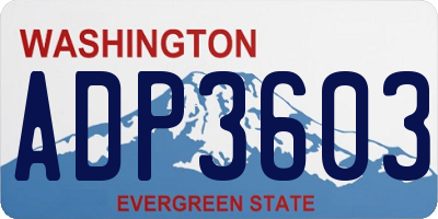 WA license plate ADP3603