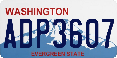WA license plate ADP3607
