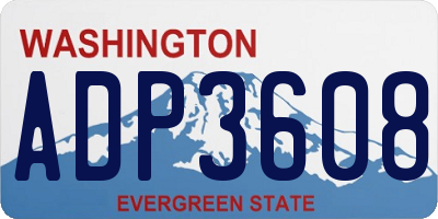 WA license plate ADP3608