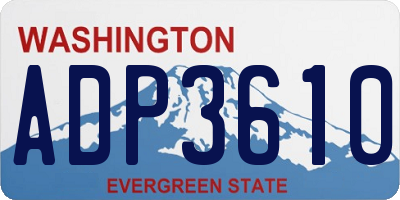 WA license plate ADP3610