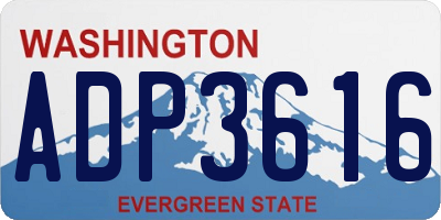 WA license plate ADP3616