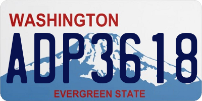 WA license plate ADP3618