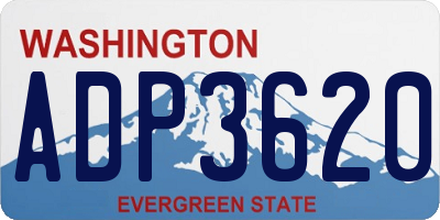 WA license plate ADP3620