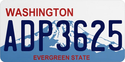 WA license plate ADP3625