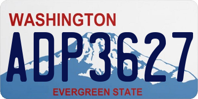 WA license plate ADP3627