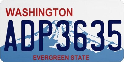 WA license plate ADP3635