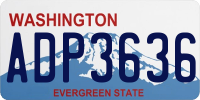 WA license plate ADP3636
