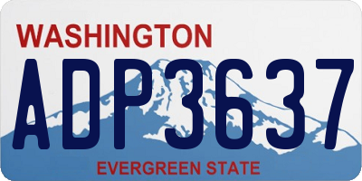 WA license plate ADP3637