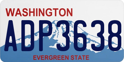 WA license plate ADP3638
