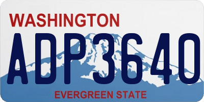 WA license plate ADP3640