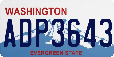 WA license plate ADP3643