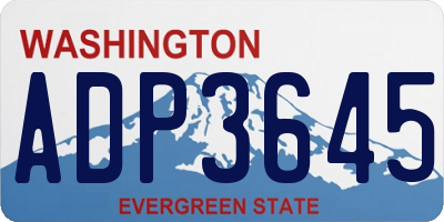WA license plate ADP3645