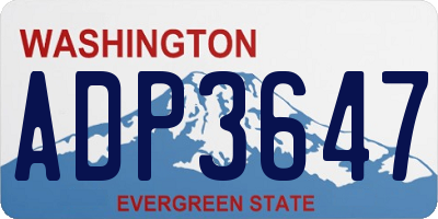 WA license plate ADP3647