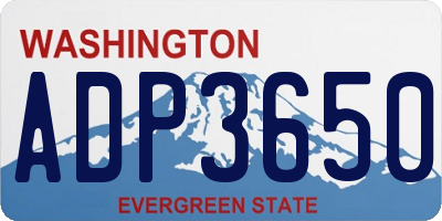 WA license plate ADP3650