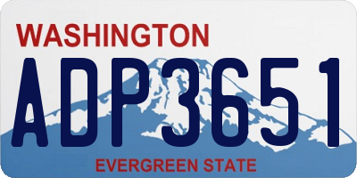 WA license plate ADP3651