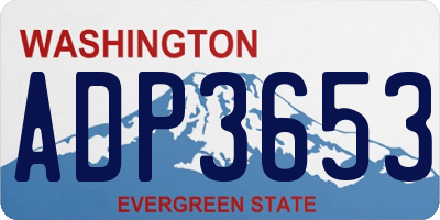 WA license plate ADP3653