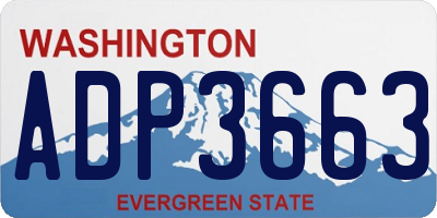WA license plate ADP3663